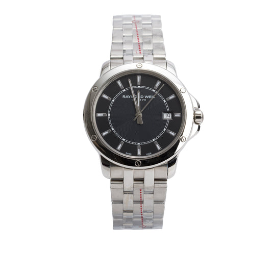 Raymond Weil Stainless Steel Tango 39 MM Quartz Watch Black Dial 5591