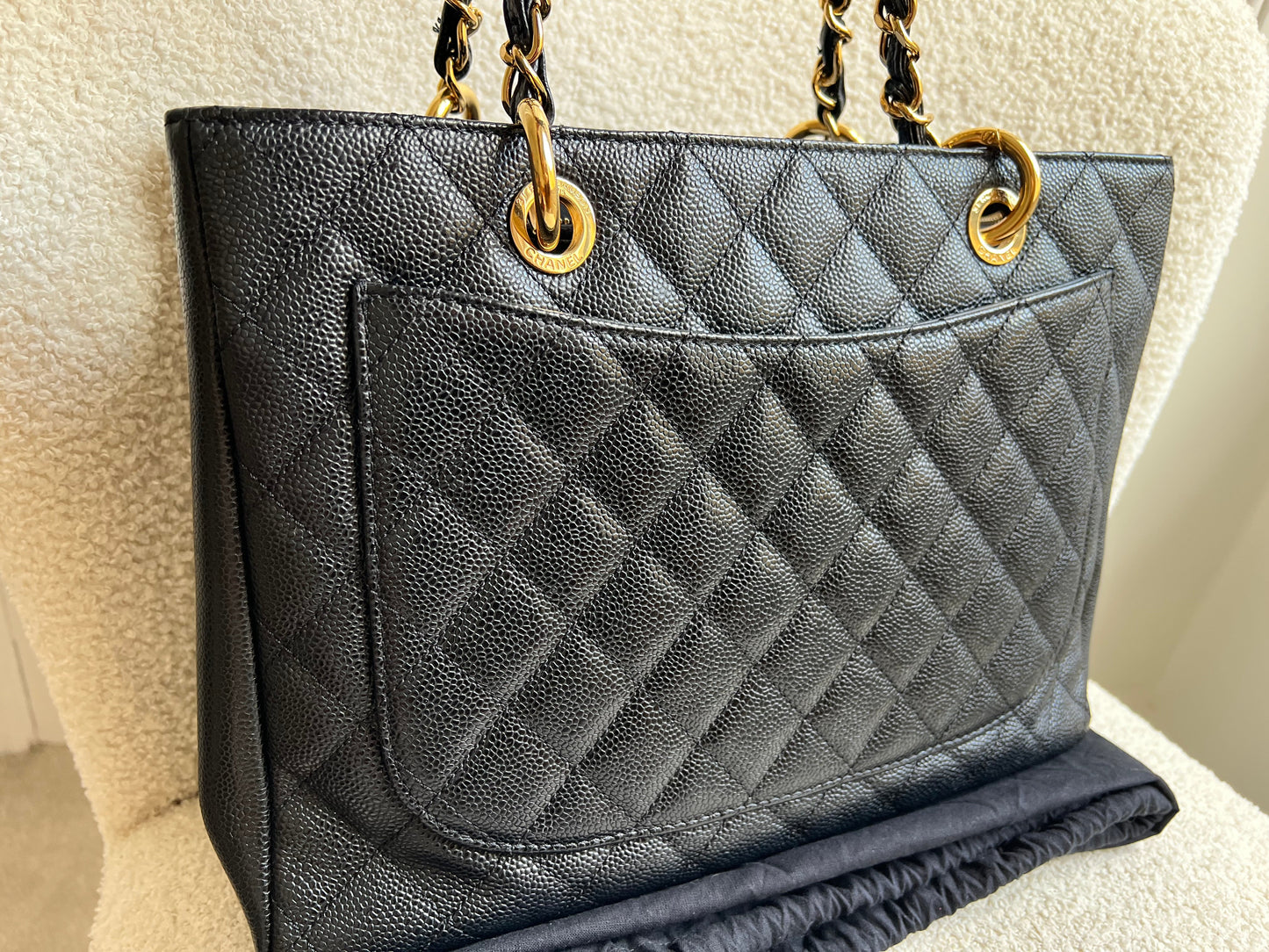 Chanel Black Caviar Grand Shopper Tote Gold Hardware (GST)