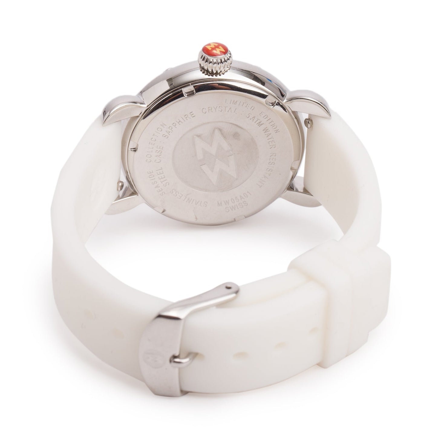 Michele Limited Edition Stainless Steel Diamond Bezel Seaside Palm Tree 36 MM Quartz Watch Diamond Dial w/ Box & Papers