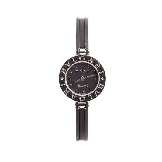 BVLGARI Stainless Steel & Black Ceramic B.Zero1 22 MM Quartz Watch Black Dial