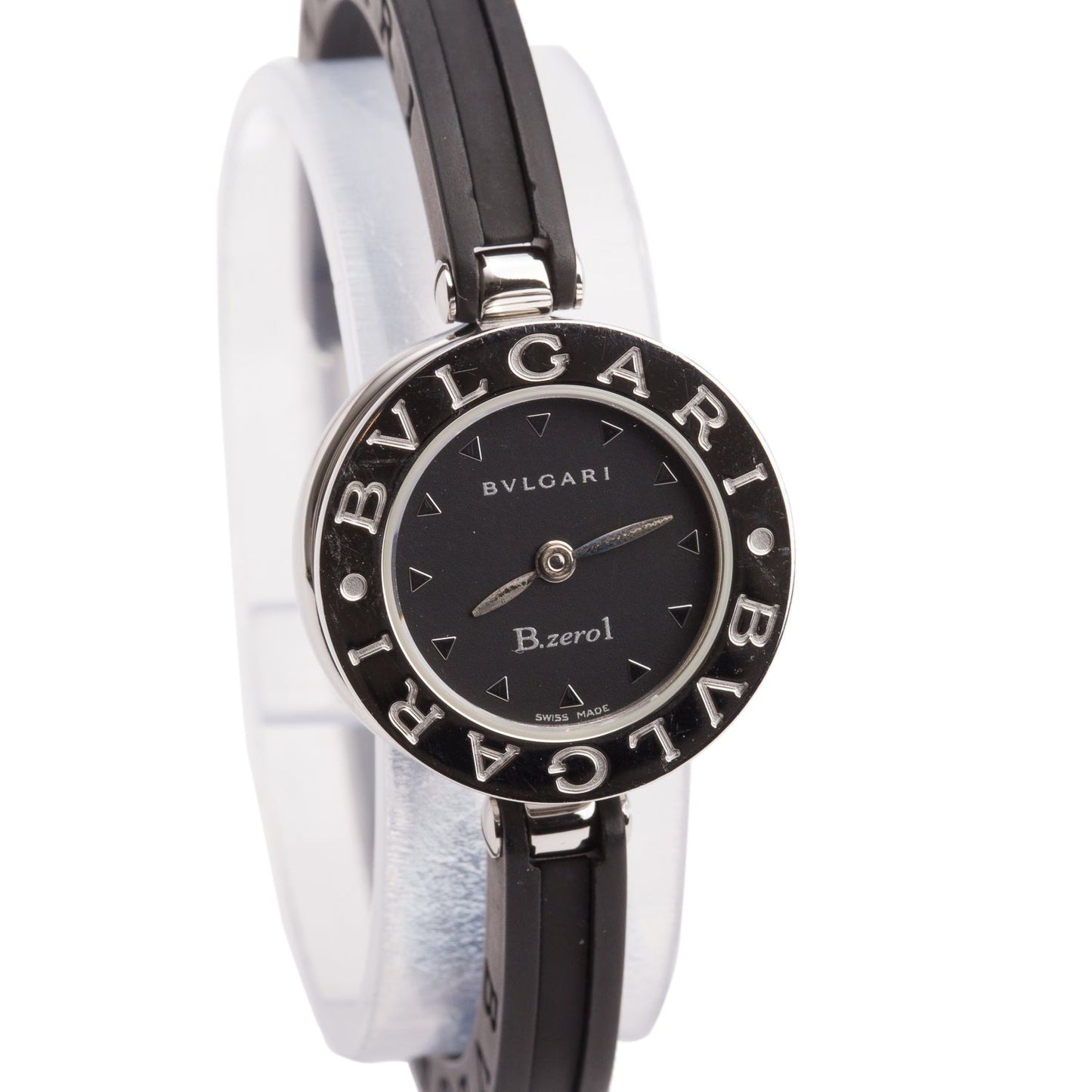 BVLGARI Stainless Steel & Black Ceramic B.Zero1 22 MM Quartz Watch Black Dial