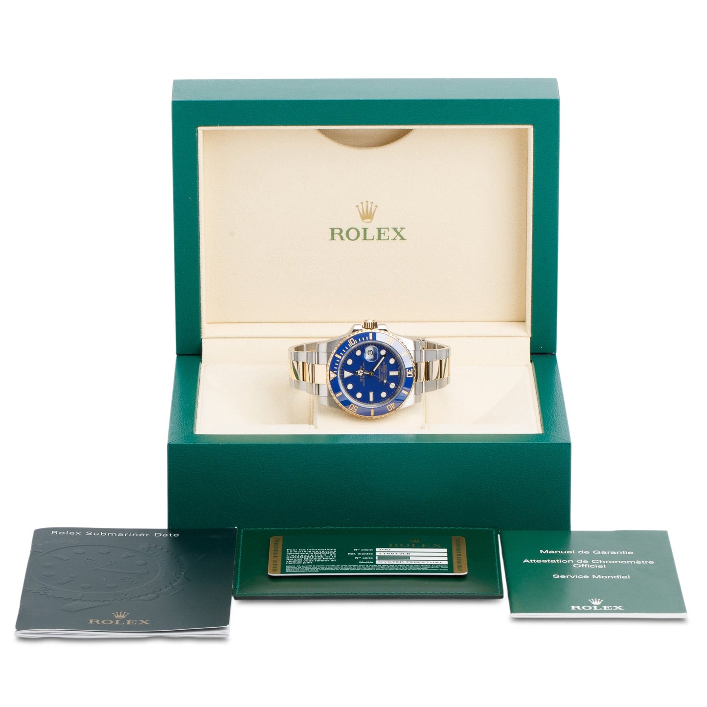 Rolex Stainless Steel & 18k Yellow Gold Submariner Date 40 MM Automatic Watch Blue Dial 116613LB w/ Box & Papers