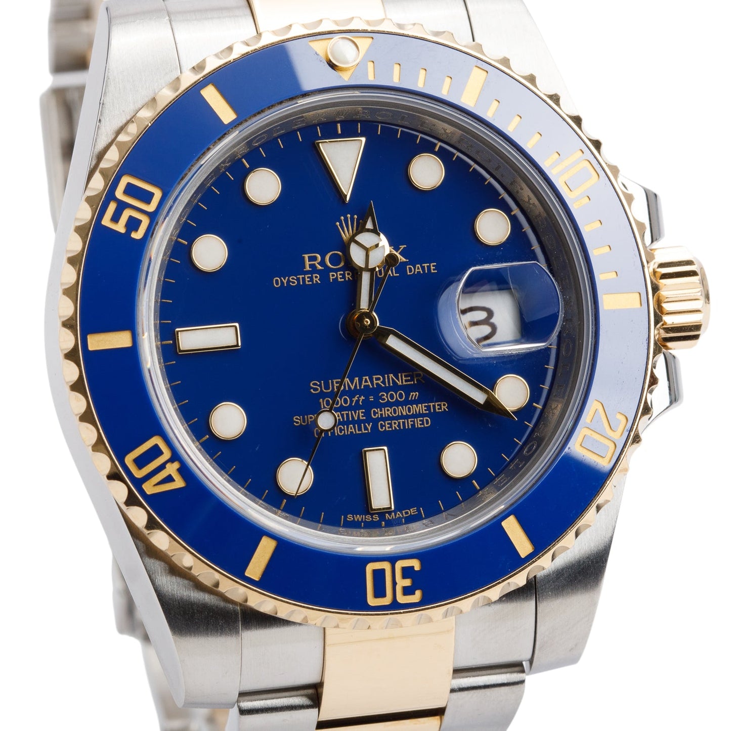 Rolex Stainless Steel & 18k Yellow Gold Submariner Date 40 MM Automatic Watch Blue Dial 116613LB w/ Box & Papers
