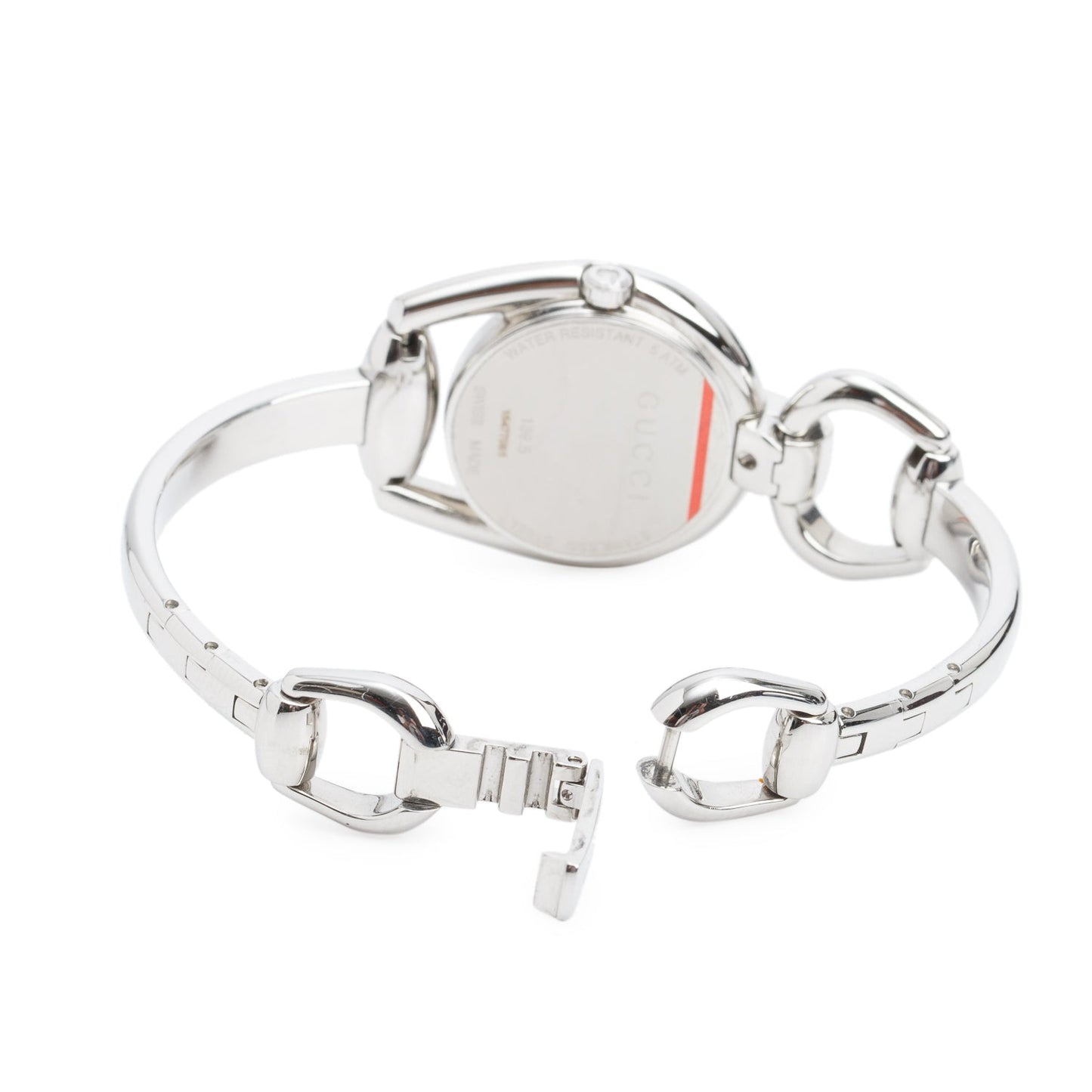 Gucci Stainless Steel Diamond Bezel 139.5 Horsebit 28 MM Quartz Watch Mother of Pearl Dial w/ Box