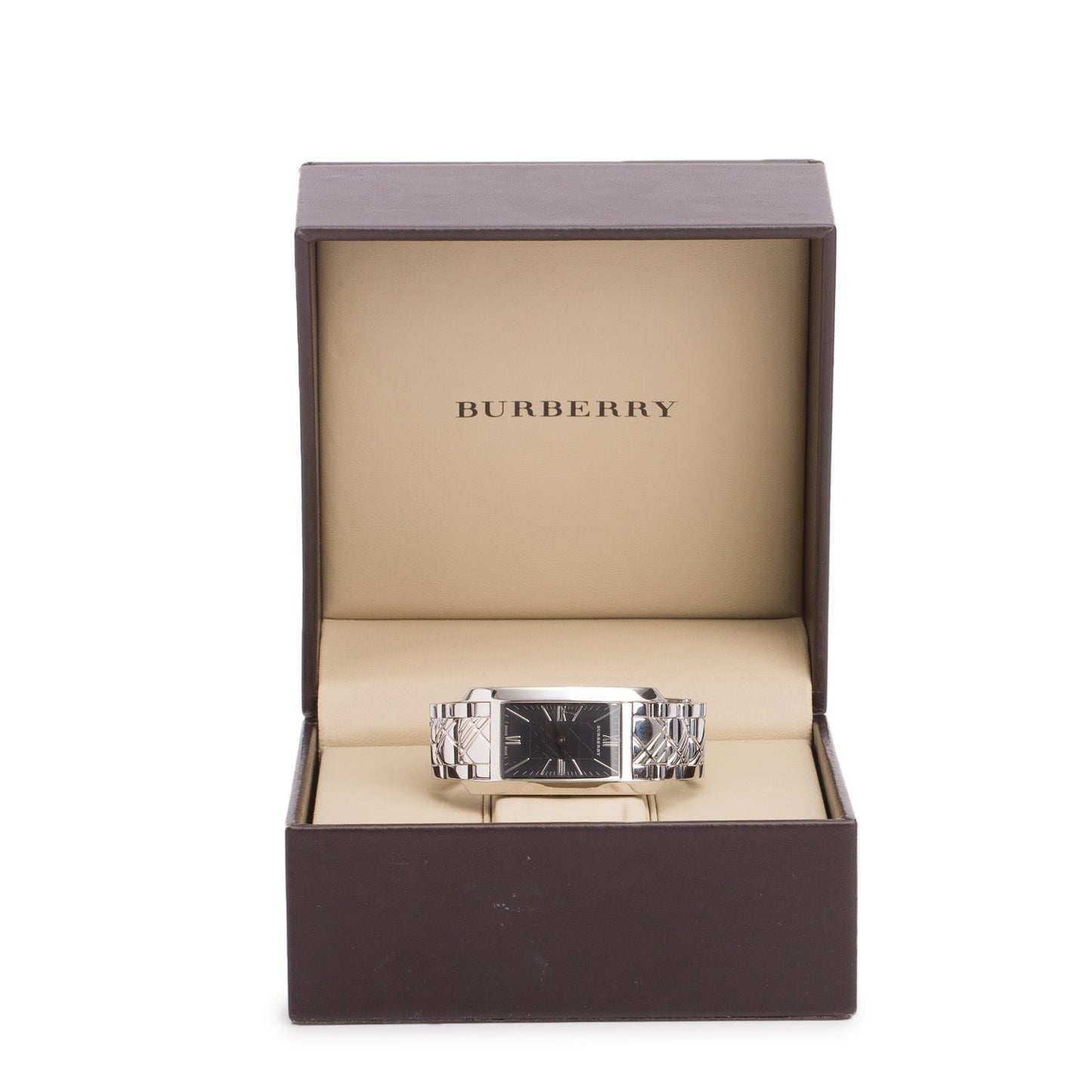 Burberry Stainless Steel BU1098 Heritage Quartz Watch Black Dial w/ Box