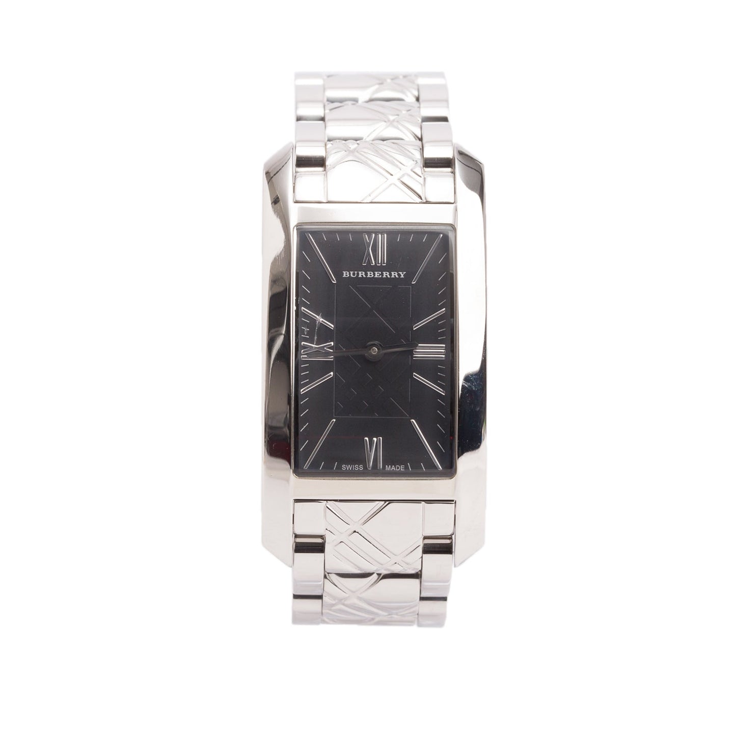 Burberry Stainless Steel BU1098 Heritage Quartz Watch Black Dial w/ Box