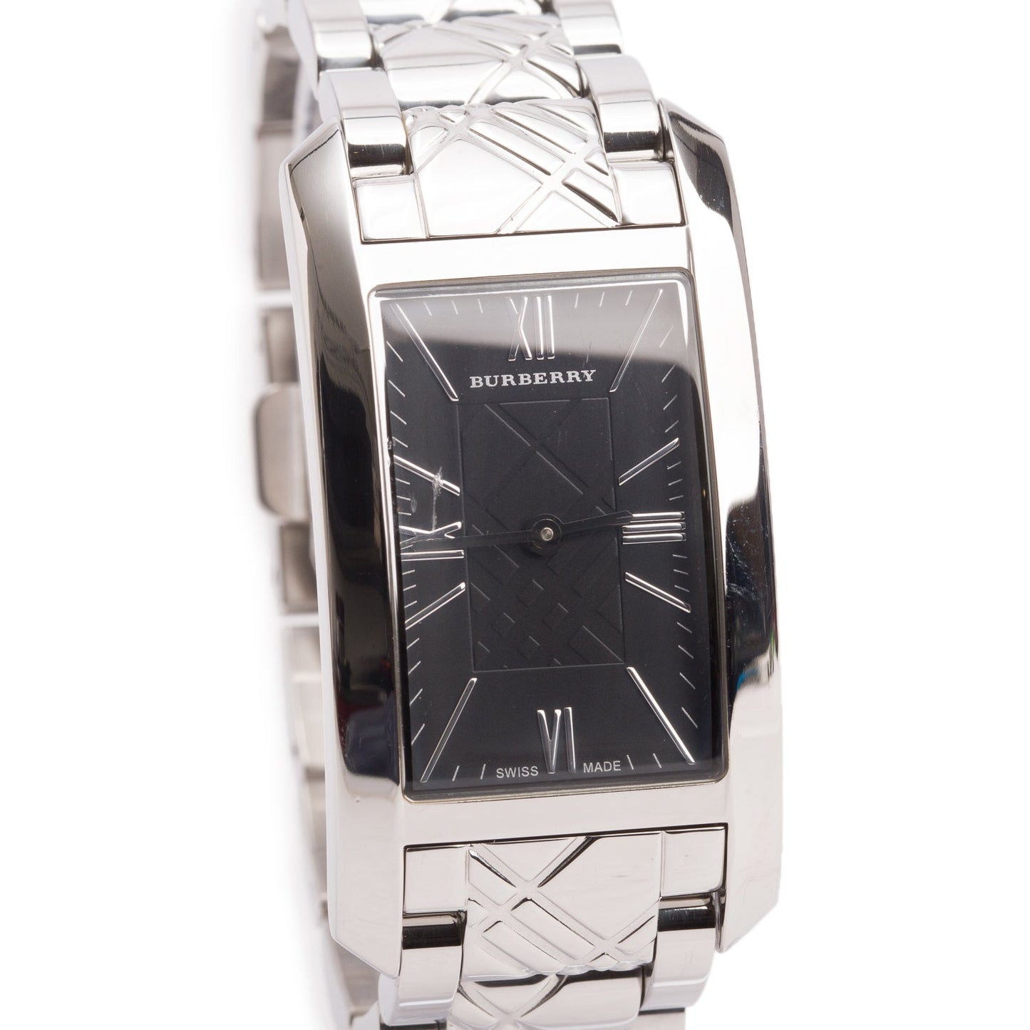 Burberry Stainless Steel BU1098 Heritage Quartz Watch Black Dial w/ Box