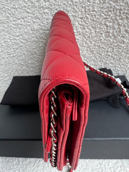 Chanel Red Lambskin Wallet on Chain (RRP £2,930)