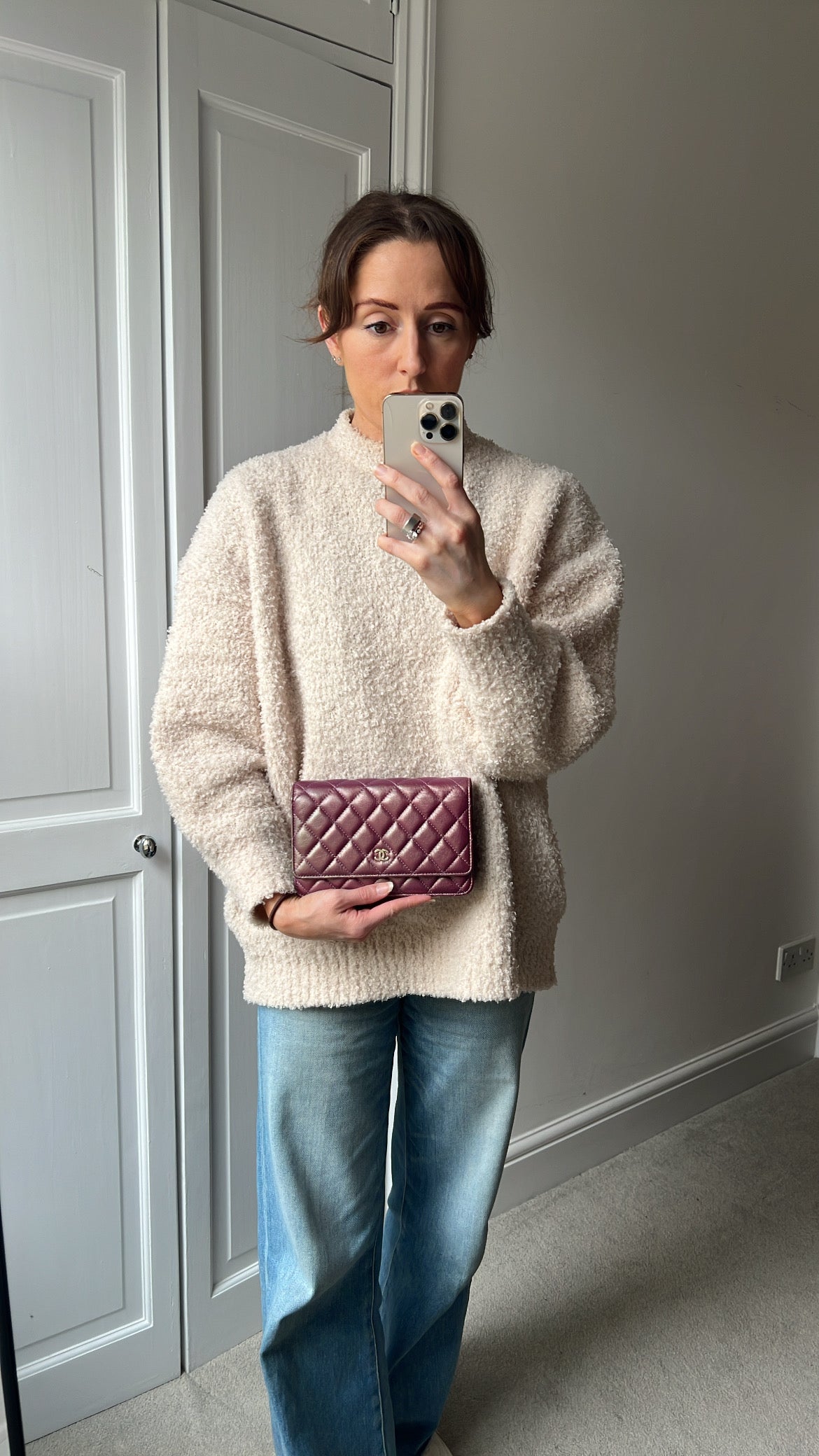 Chanel Iridescent Purple Lambskin Wallet on Chain