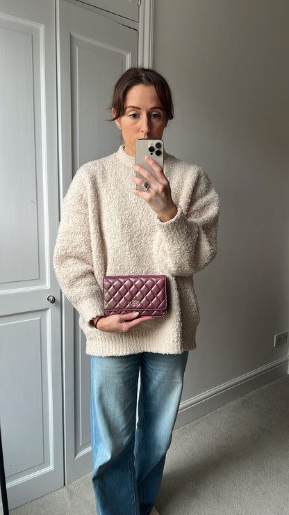 Chanel Iridescent Purple Lambskin Wallet on Chain