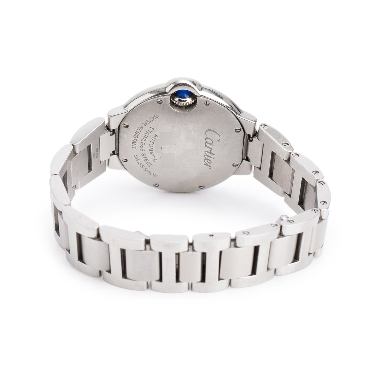 Cartier Stainless Steel Ballon Bleu de Cartier 33 MM Automatic Watch Silver Diamond Dial 3489