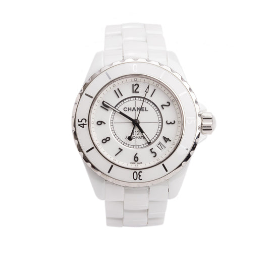 Chanel White Ceramic J12 Caliber 12.1 38 MM Automatic Watch H5700