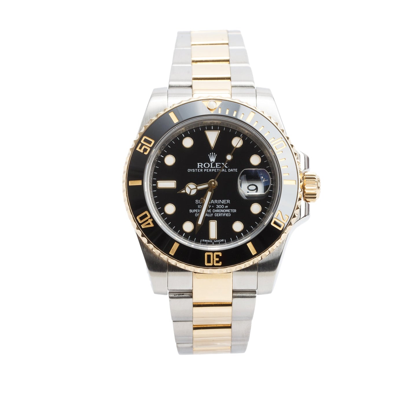 Rolex Stainless Steel & 18k Yellow Gold Submariner Date 40 MM Automatic Watch Black Dial 116613LN w/ Box