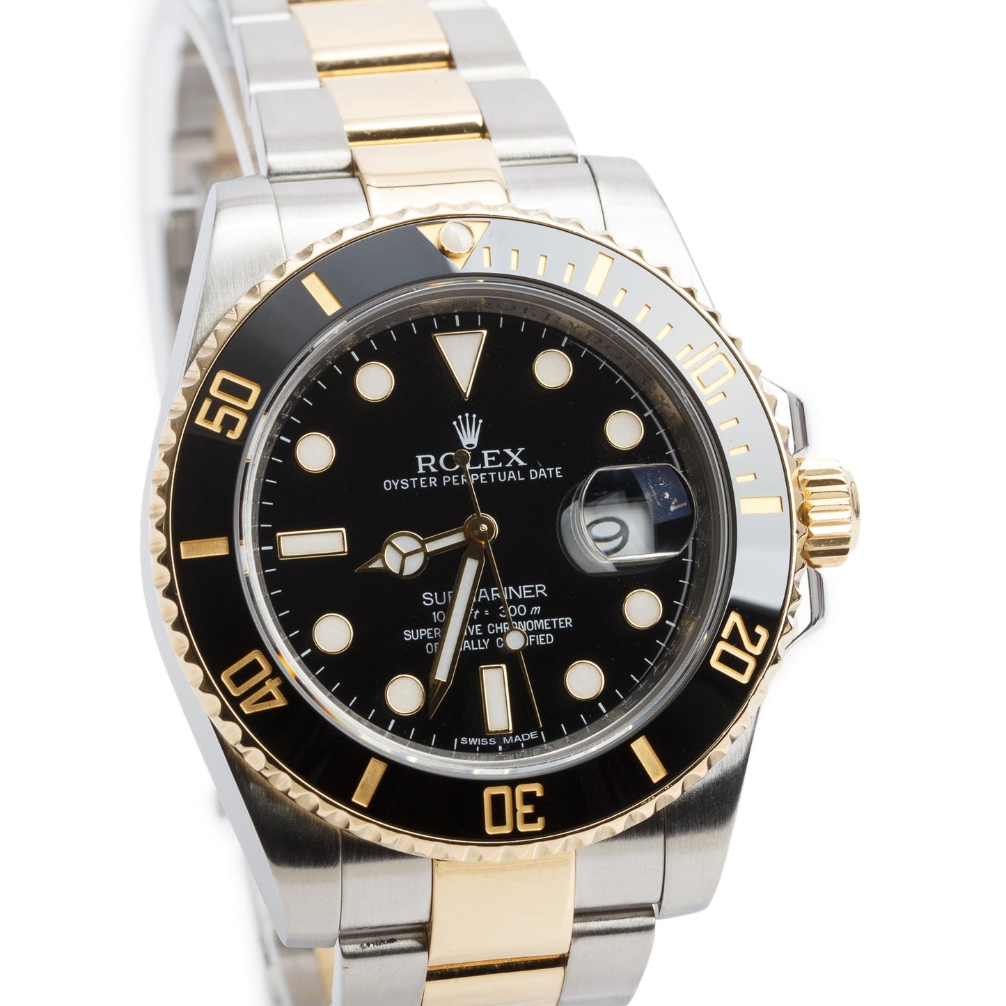 Rolex Stainless Steel & 18k Yellow Gold Submariner Date 40 MM Automatic Watch Black Dial 116613LN w/ Box