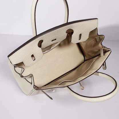 Luxury Hermes 30Cm Birkin Bag Togo Leather With Strap Beige Gold