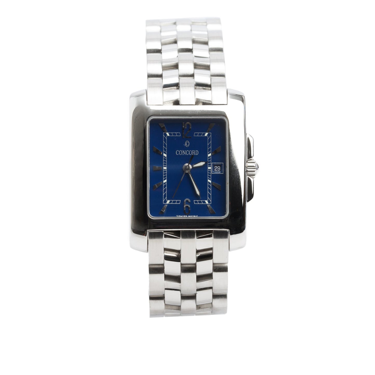 Concord Stainless Steel Sportivo Quartz Watch Diamond Blue Dial