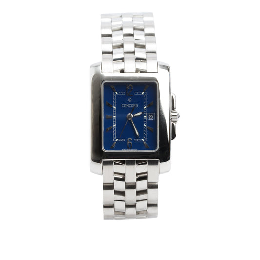 Concord Stainless Steel Sportivo Quartz Watch Diamond Blue Dial