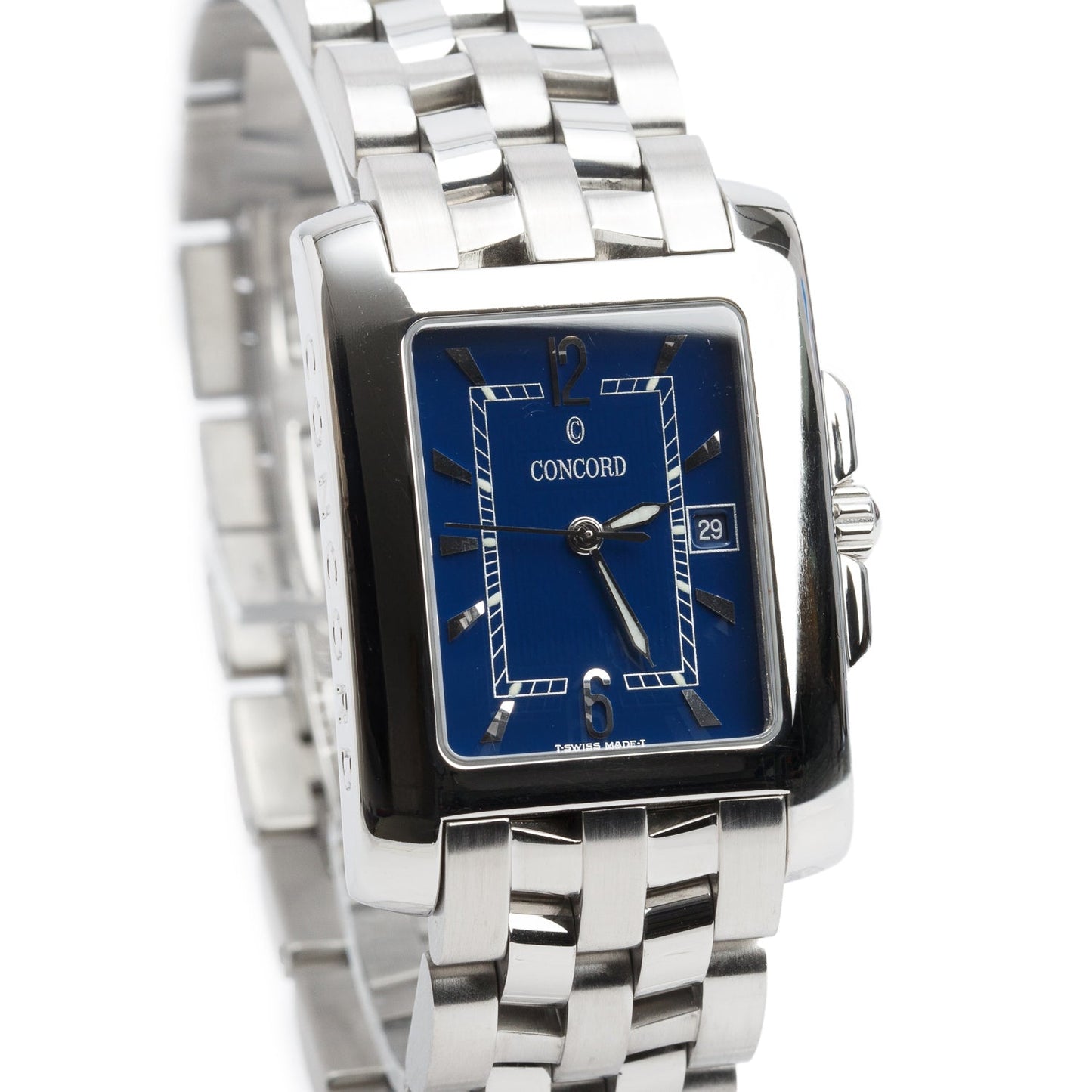 Concord Stainless Steel Sportivo Quartz Watch Diamond Blue Dial