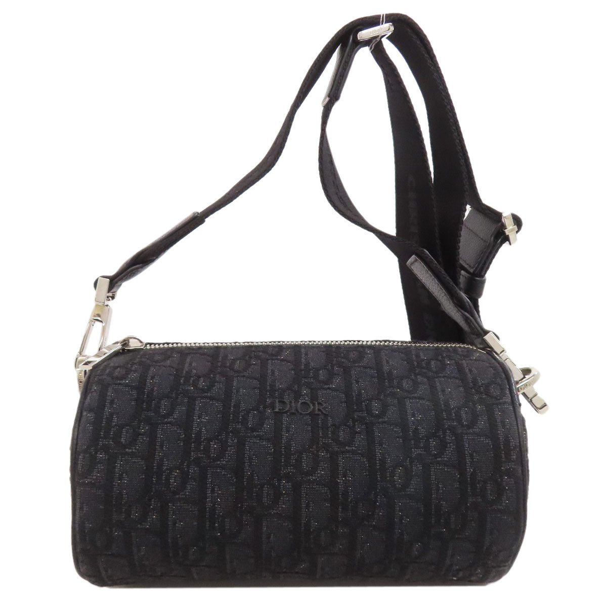 Christian Dior Shoulder Bag canvas black Oblique Women