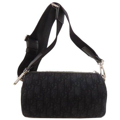 Christian Dior Shoulder Bag canvas black Oblique Women