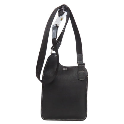 Christian Dior Shoulder Bag Calfskin black Bee Saddle Women