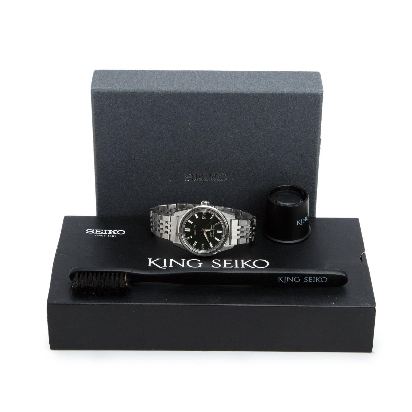 Seiko Stainless Steel King Seiko 38 MM Automatic Watch Olive Green Dial SPB391J1 w/ Box