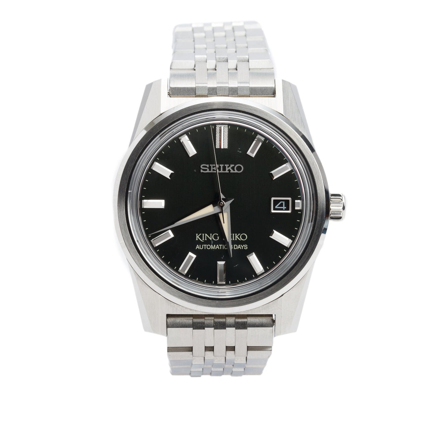 Seiko Stainless Steel King Seiko 38 MM Automatic Watch Olive Green Dial SPB391J1 w/ Box
