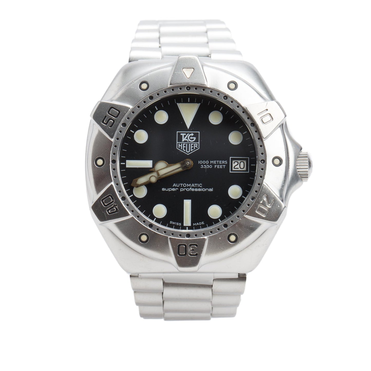 Tag Heuer Stainless Steel Super Professional 43 MM Automatic Watch Black Dial WS2110-3 w/ Box & Papers