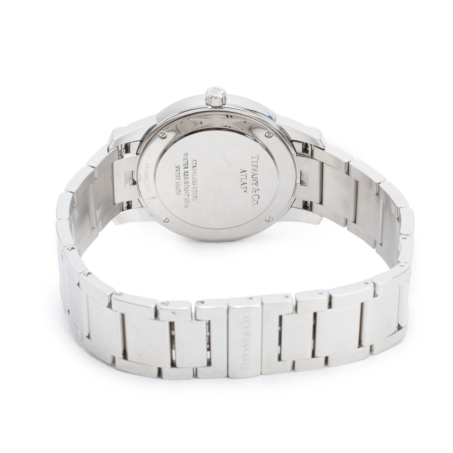 Tiffany Stainless Steel Atlas 38 MM Quartz Watch Silver Dial w/ Box & Papers