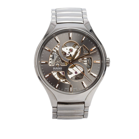 Rado Ceramic True Round 40 MM Open Heart Automatic Watch Grey Dial