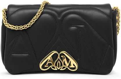 SEAL LOGO SMALL LEATHER CROSSBODY BAG