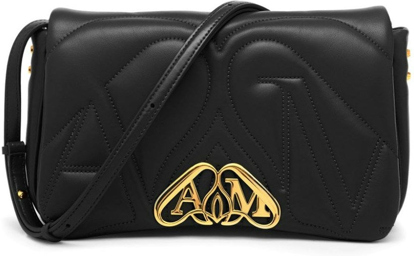 SEAL LOGO SMALL LEATHER CROSSBODY BAG