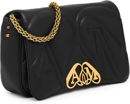 SEAL LOGO SMALL LEATHER CROSSBODY BAG