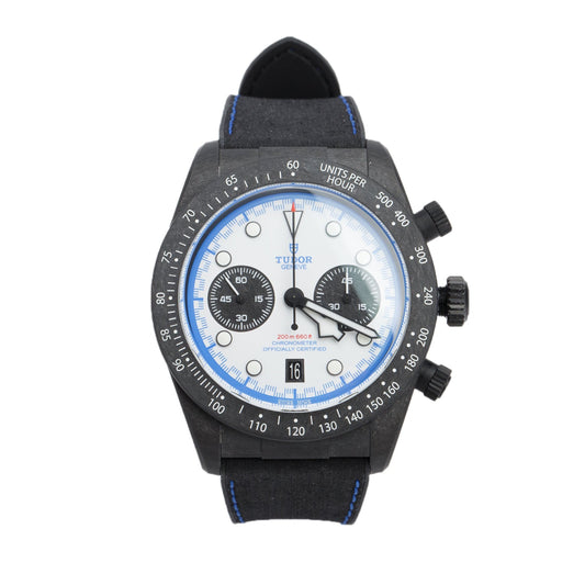 Tudor 2025 Black Carbon Black Bay 42 MM Automatic Chronograph Watch White Dial 79377KN w/ Box & Papers