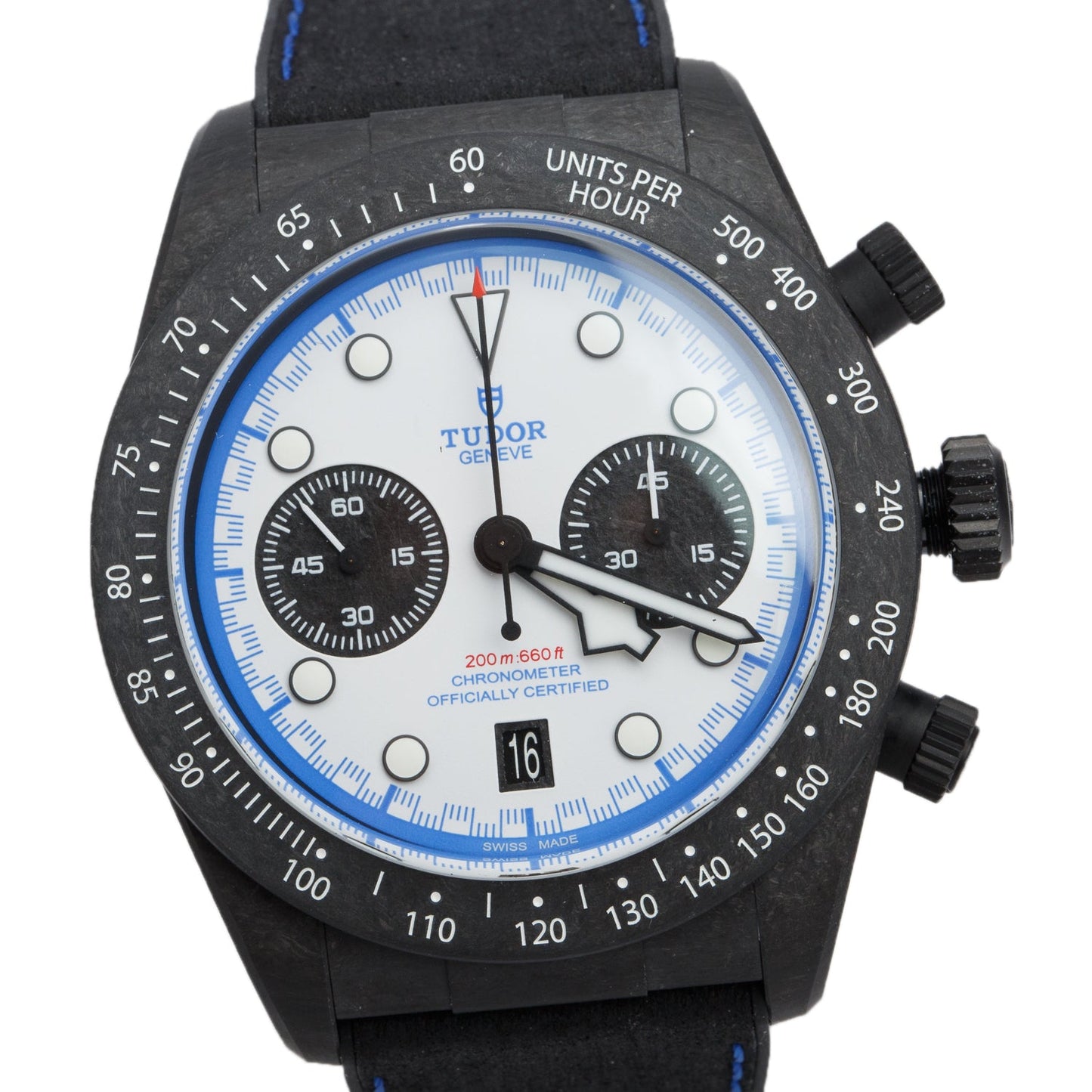 Tudor 2025 Black Carbon Black Bay 42 MM Automatic Chronograph Watch White Dial 79377KN w/ Box & Papers