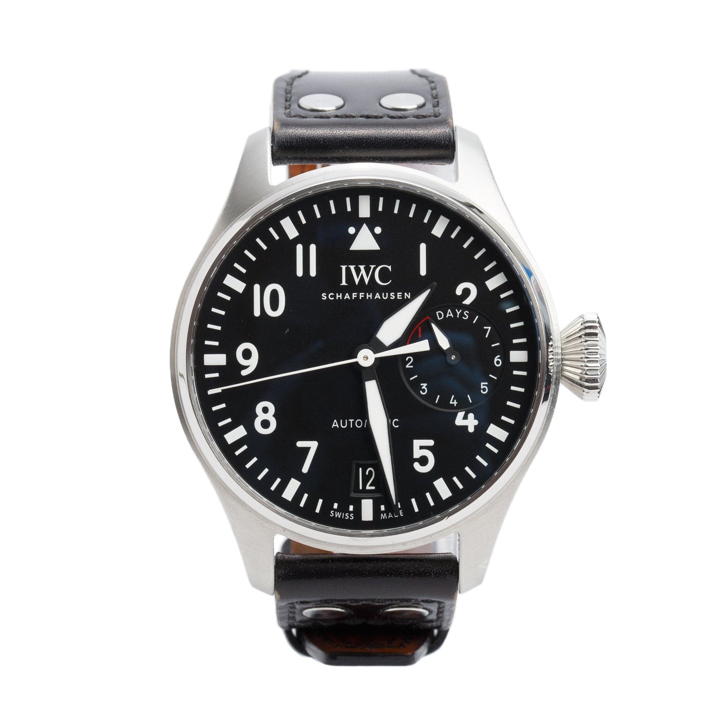 IWC Stainless Steel Big Pilot 46 MM Automatic Watch Back Dial IW500912 w/ Box