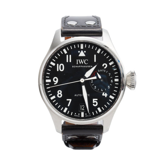 IWC Stainless Steel Big Pilot 46 MM Automatic Watch Back Dial IW500912 w/ Box