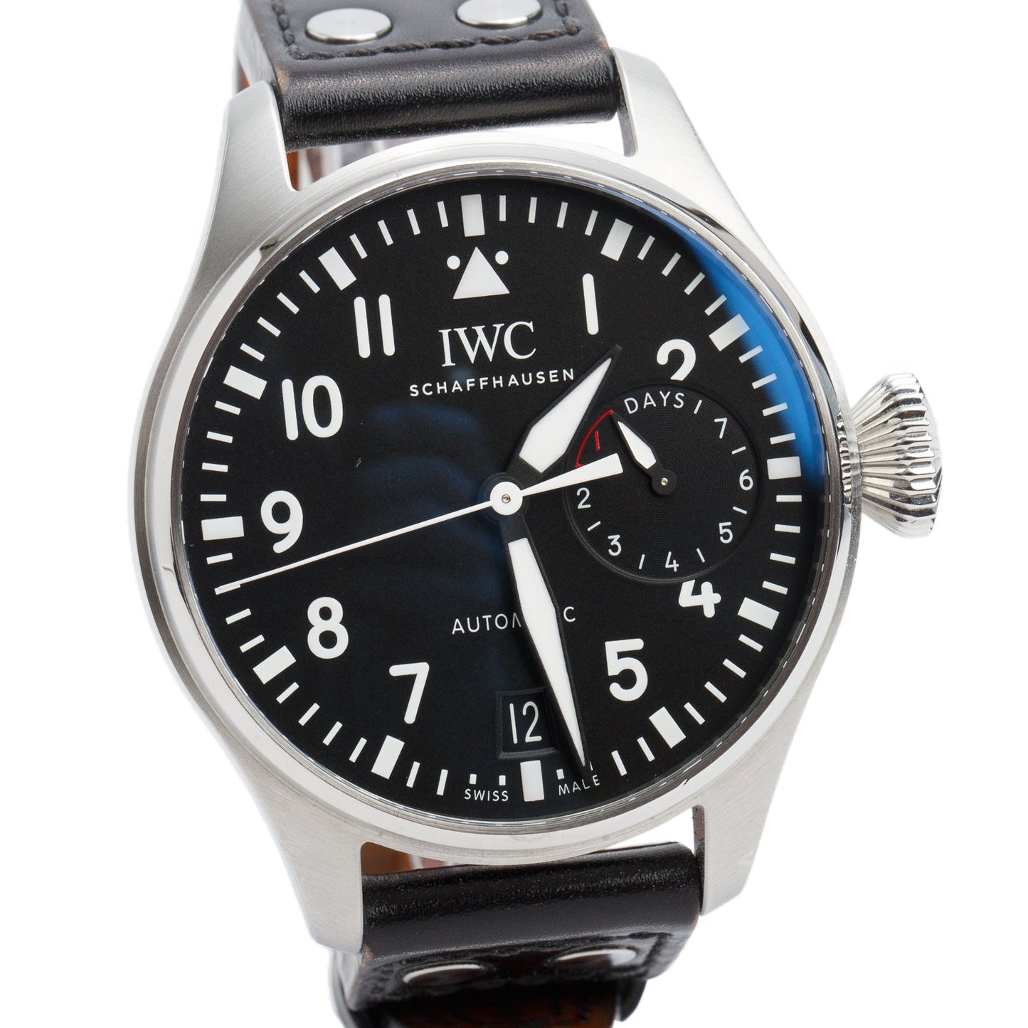 IWC Stainless Steel Big Pilot 46 MM Automatic Watch Back Dial IW500912 w/ Box