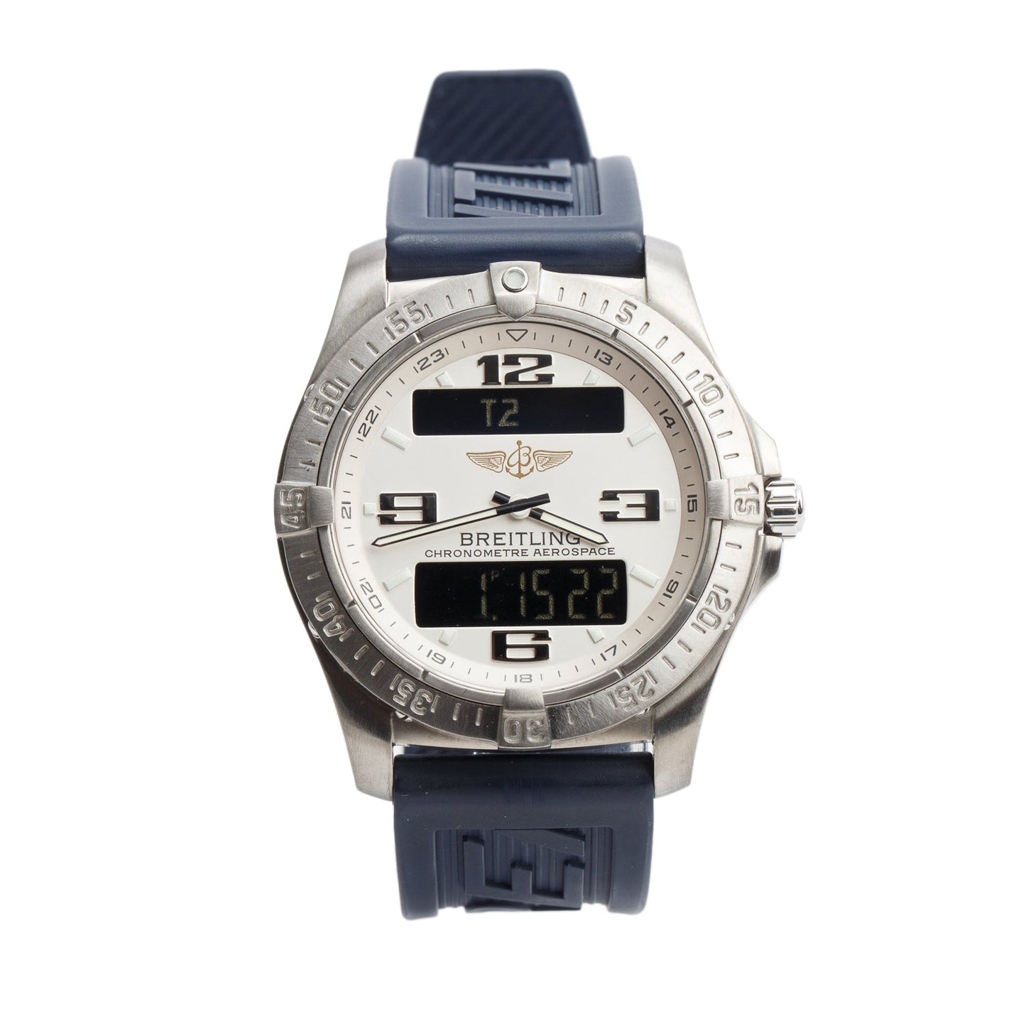 Breitling Titanium Aerospace Avantage 42 MM Analog Digital Quartz Watch Silver Dial E79362