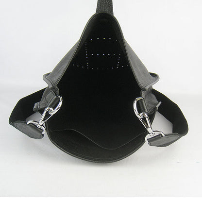 Luxury Hermes Evelyne I Handbag Black Silver