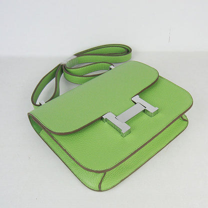 Luxury Hermes Constance Cowskin Leather Bag Green Silver