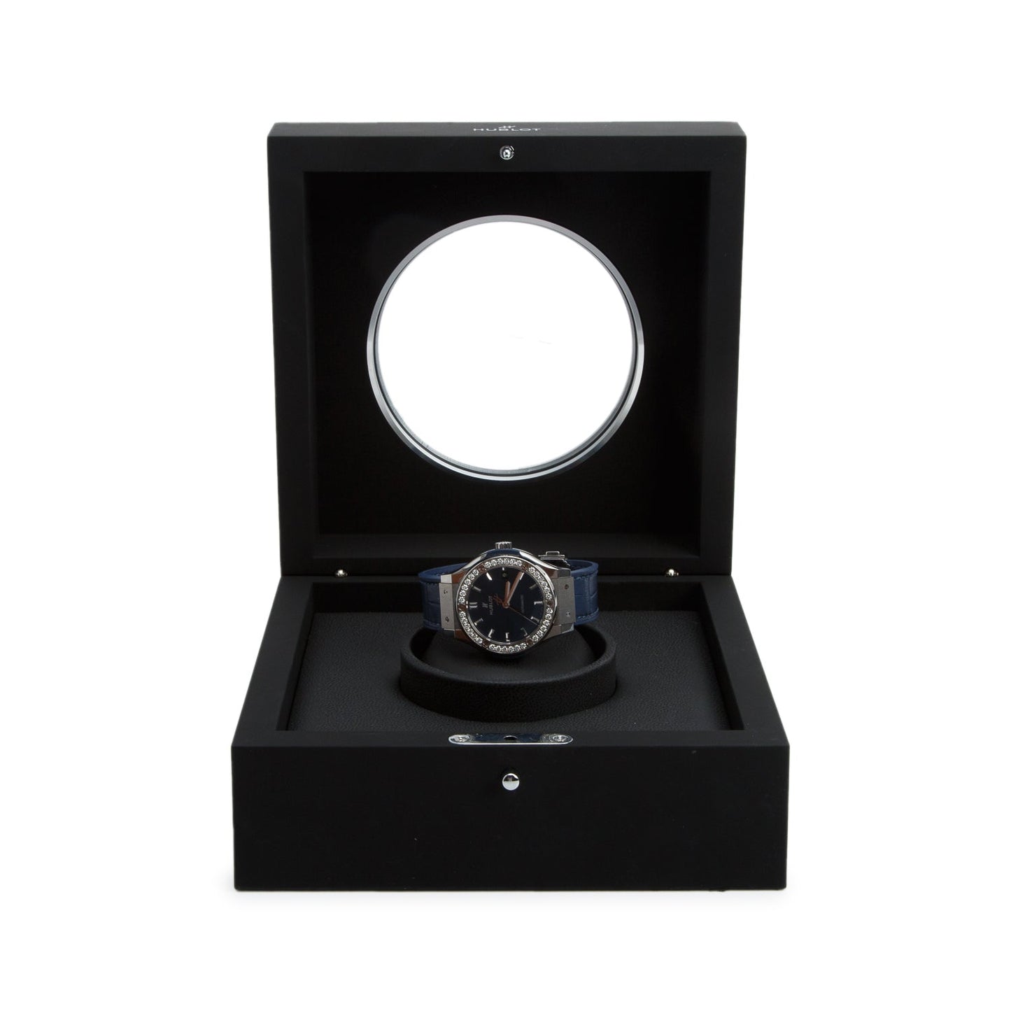 Hublot 2023 Titanium Diamond Bezel Classic Fusion 38 MM Automatic Watch Blue Dial w/ Box
