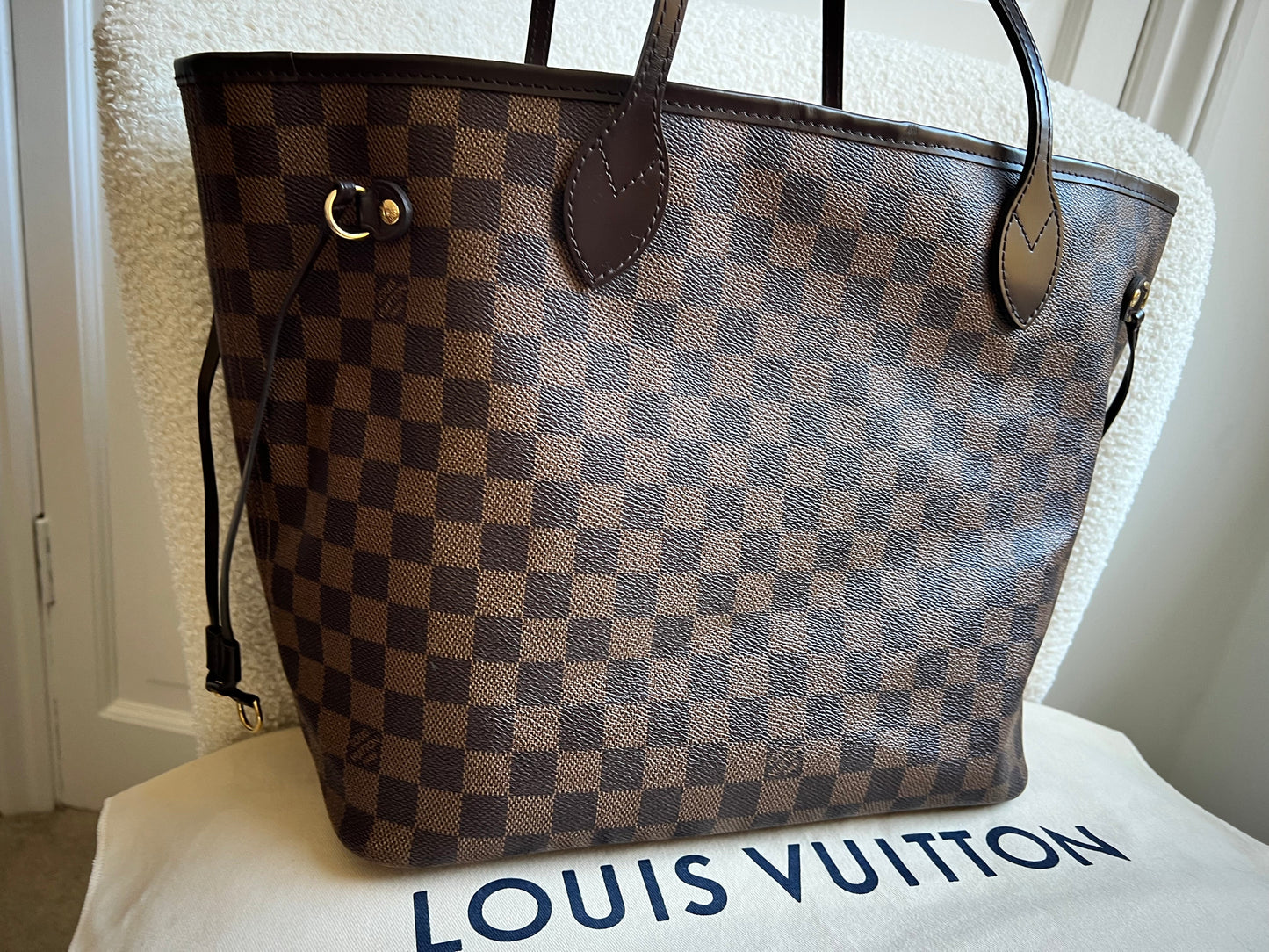 Louis Vuitton Neverfull MM Damier Ebene Rose Ballerine (RRP £1430)