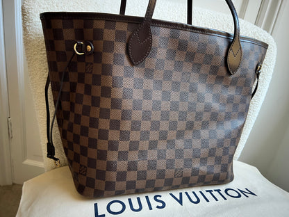 Louis Vuitton Neverfull MM Damier Ebene Rose Ballerine (RRP £1430)