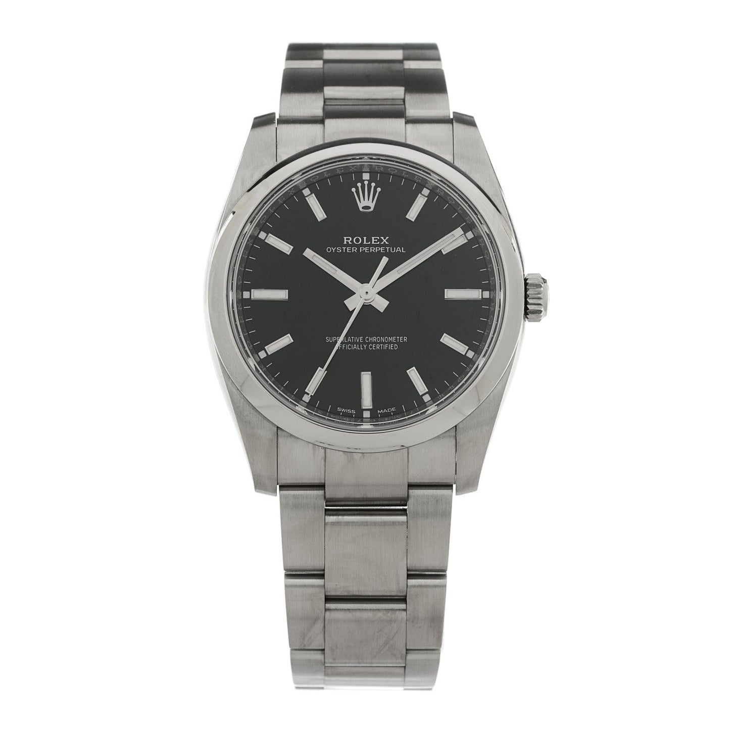 Stainless Steel 34mm Oyster Perpetual Watch Black 114200