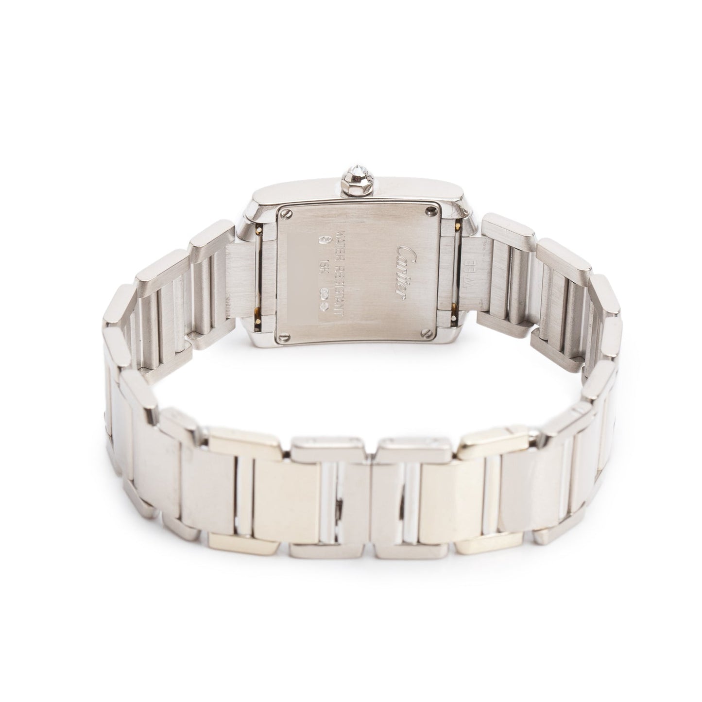 Cartier 18k White Gold Diamond Bezel Tank Francaise Watch 2403 w/ Box & Papers
