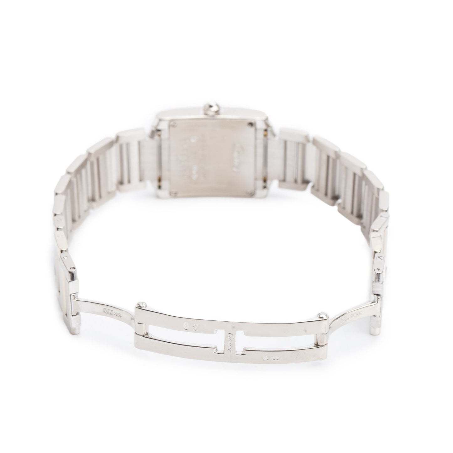 Cartier 18k White Gold Diamond Bezel Tank Francaise Watch 2403 w/ Box & Papers