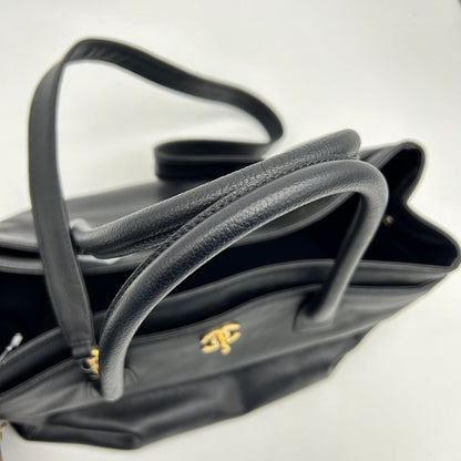 Chanel Black Calfskin Shoulder Bag Large