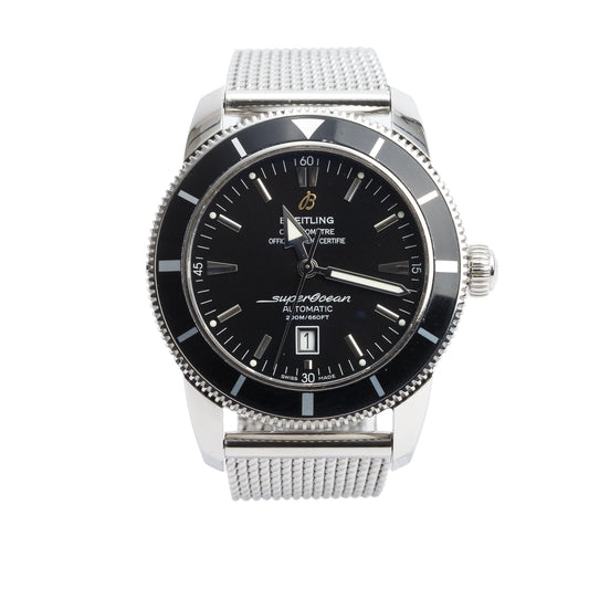Breitling Stainless Steel Superocean Heritage 46 MM Automatic Watch Black Dial A17320 w/ Papers