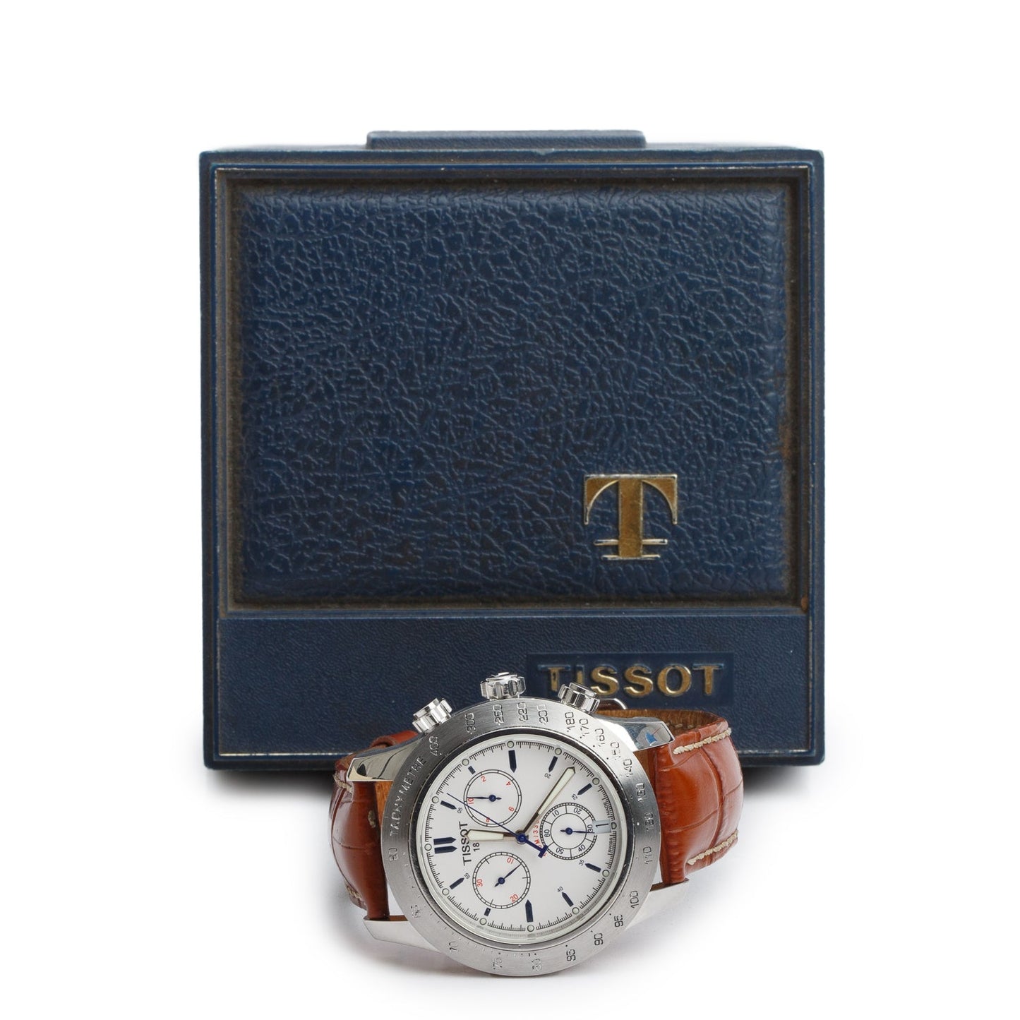 Tissot Stainless Steel V8 43 MM Quartz Chronograph Watch White Dial w/ Box